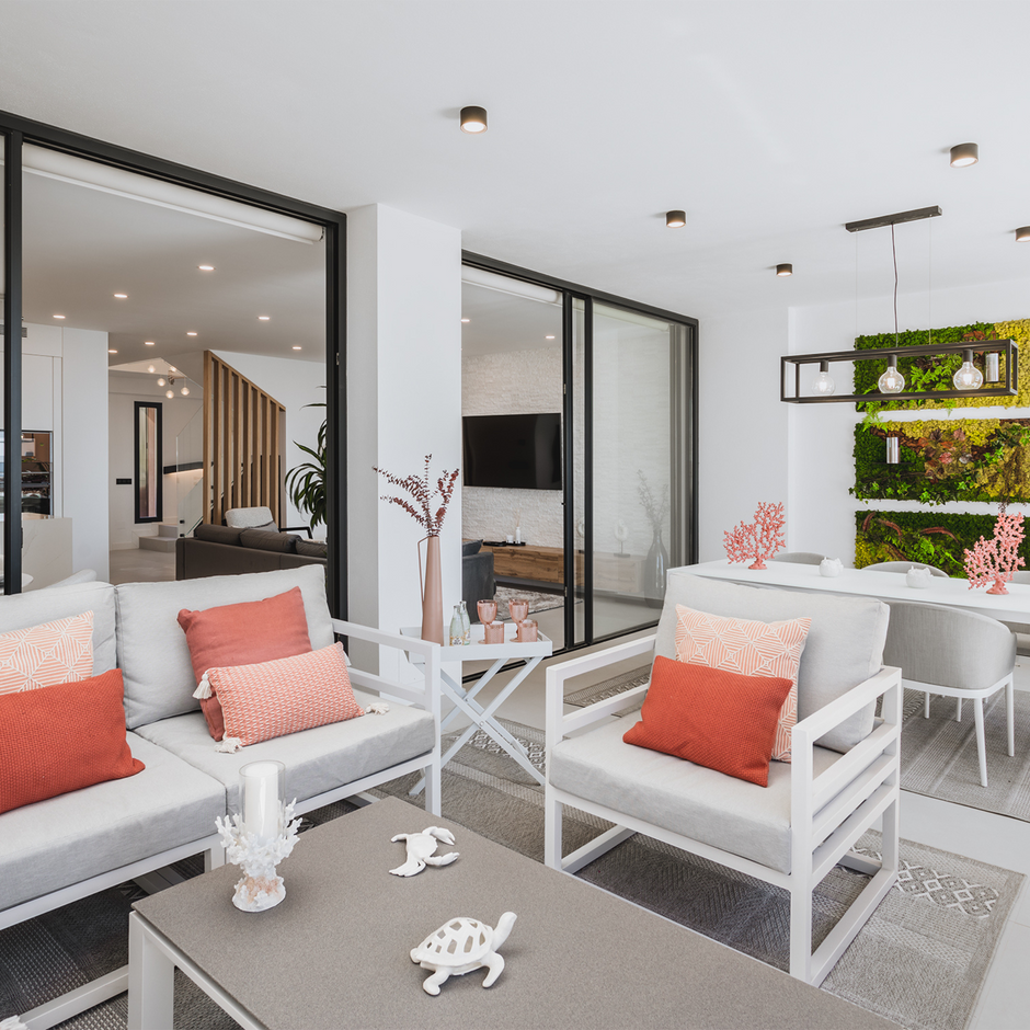 Image of Sea Recovery’s ocean view lounge — private rehab centre in Spain, near Marbella, showcasing personalised care and serene surroundings.